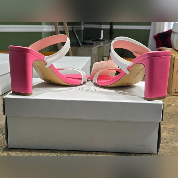 The Drop Avery Square Toe Two Strap High Heeled Sandal #775, 782 - Picture 5 of 16